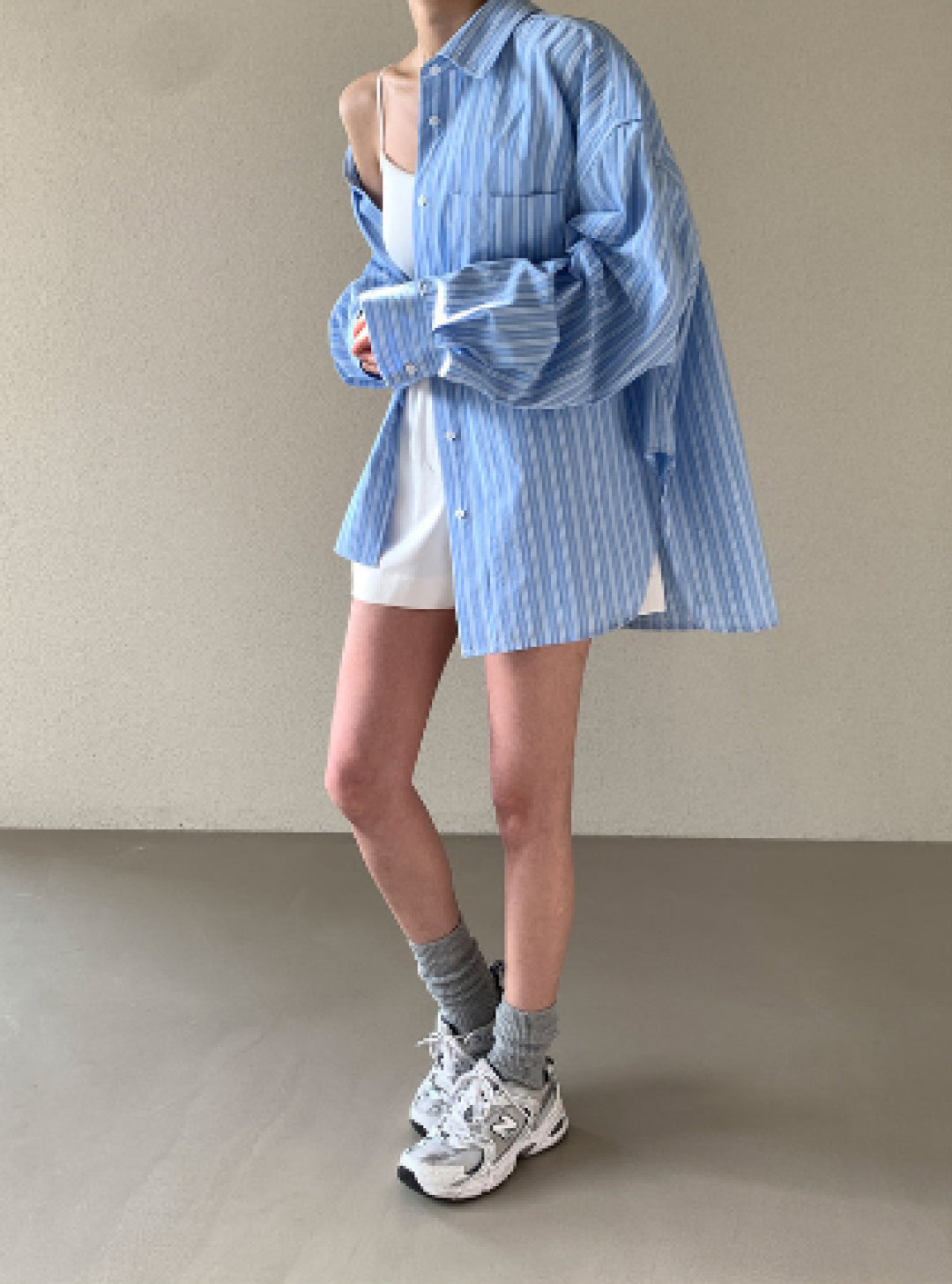 ストライプオーバーサイズシャツ