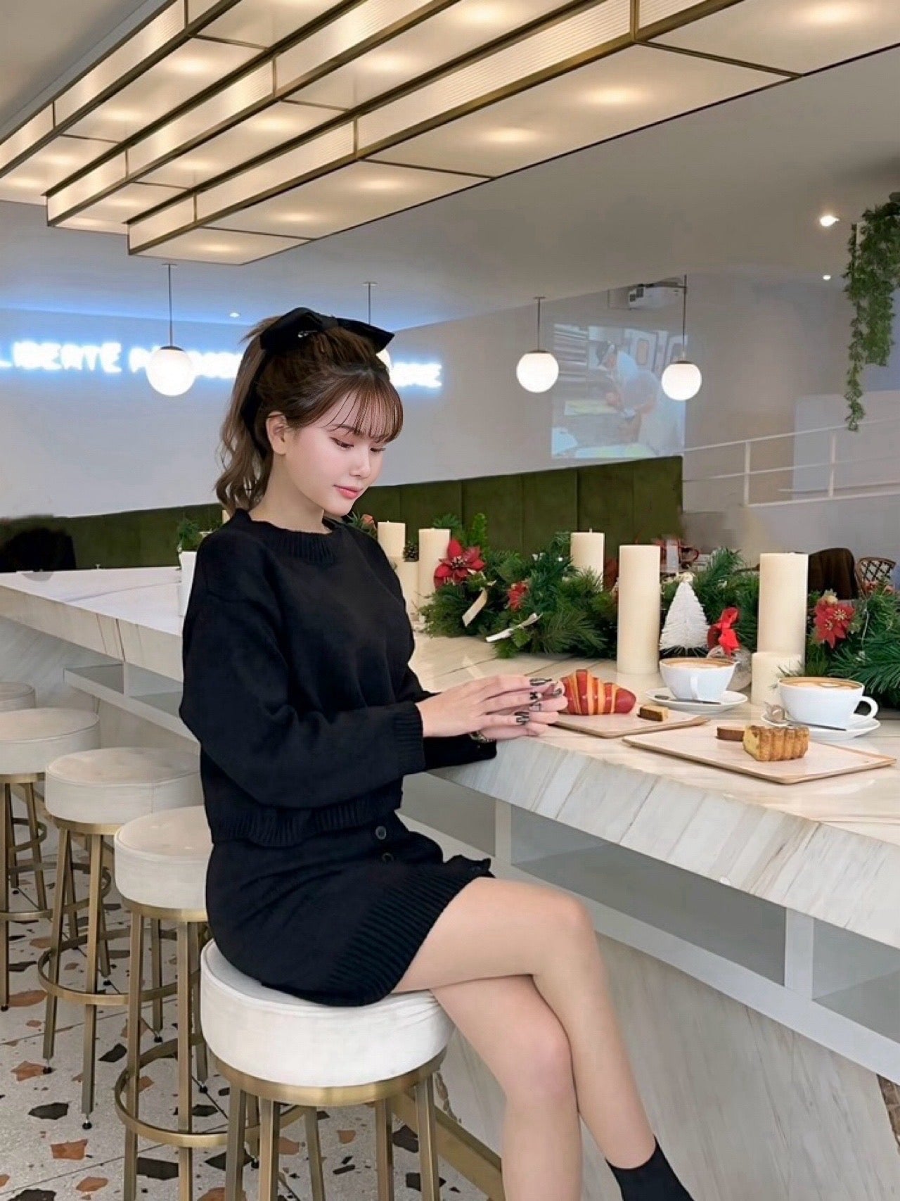 〈40%OFF〉【即納】クロップドニットセットアップ