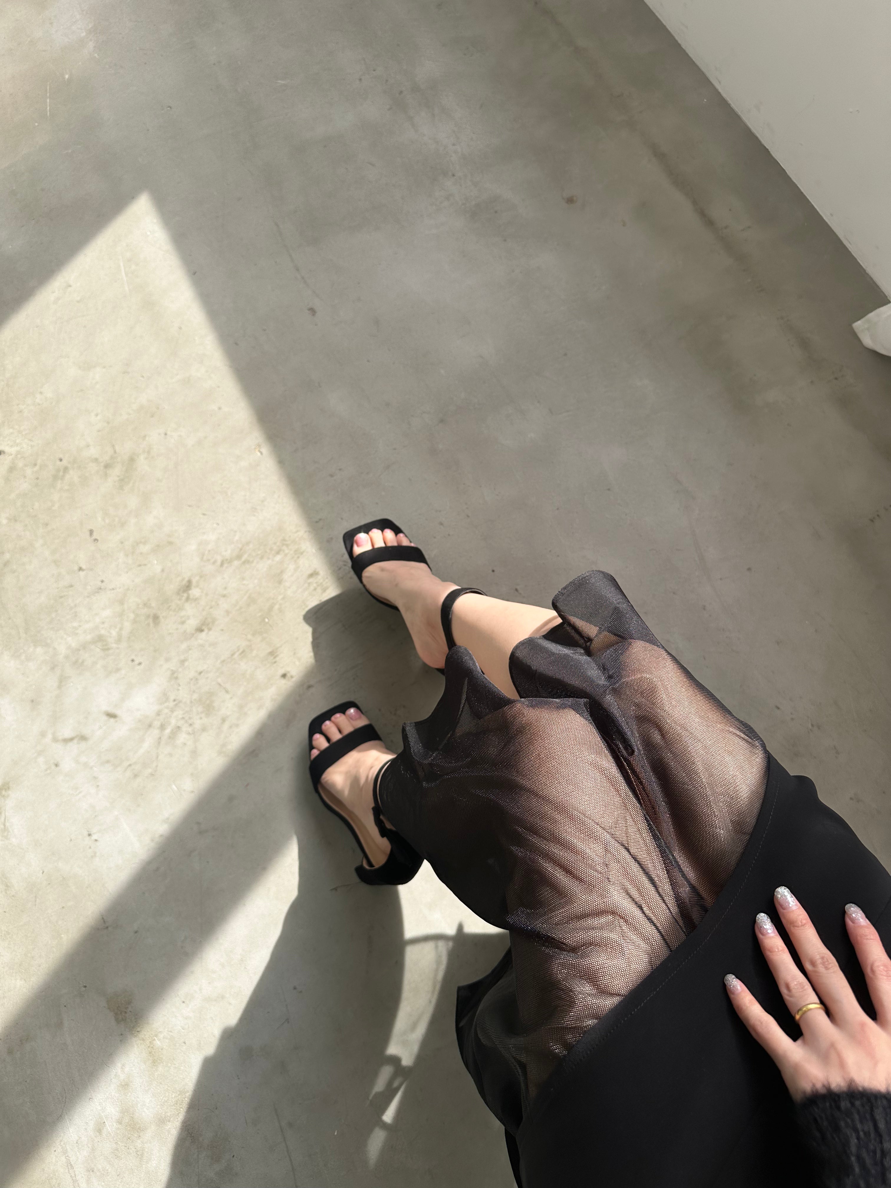 〈50%OFF〉【一部即納】アシンメトリーレイヤードメッシュスカート