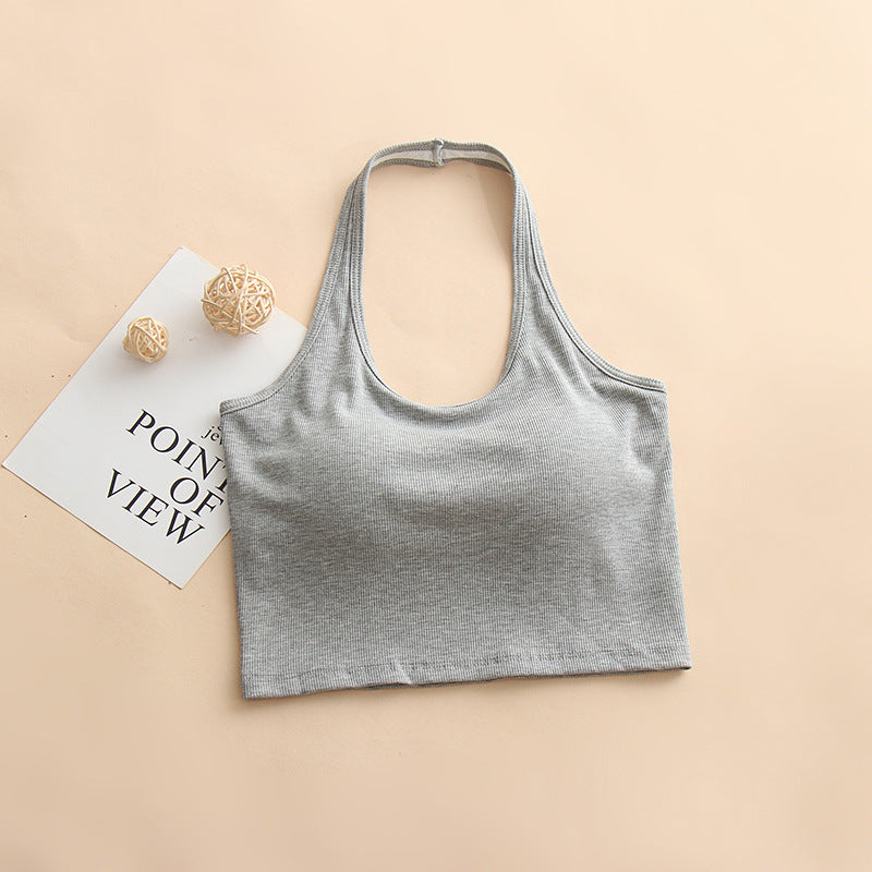 ホルターネックカップ付きタンクトップ