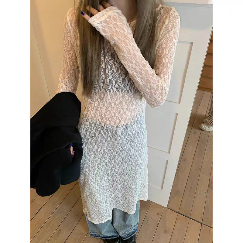 シアーレースレイヤードワンピース