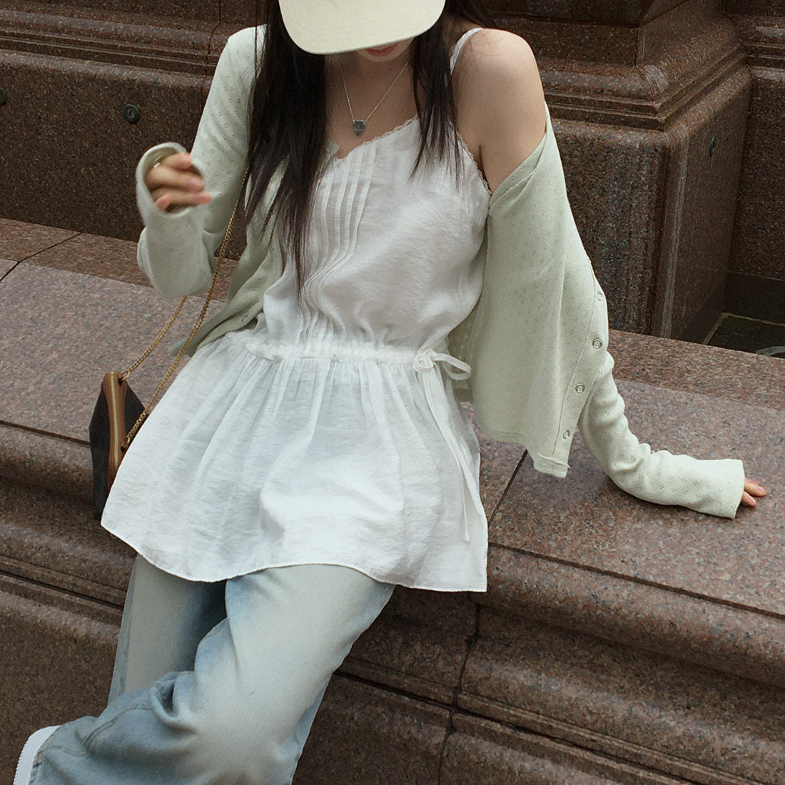 ドロストギャザーキャミトップ