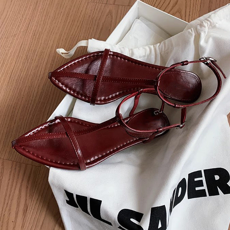 ストラップフラットシューズ