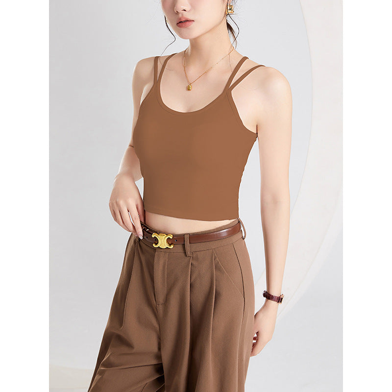 バッククロスカップ付きキャミ