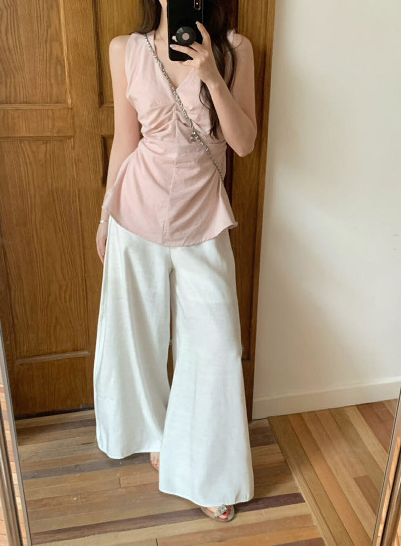 バックスリットノースリーブカットソー