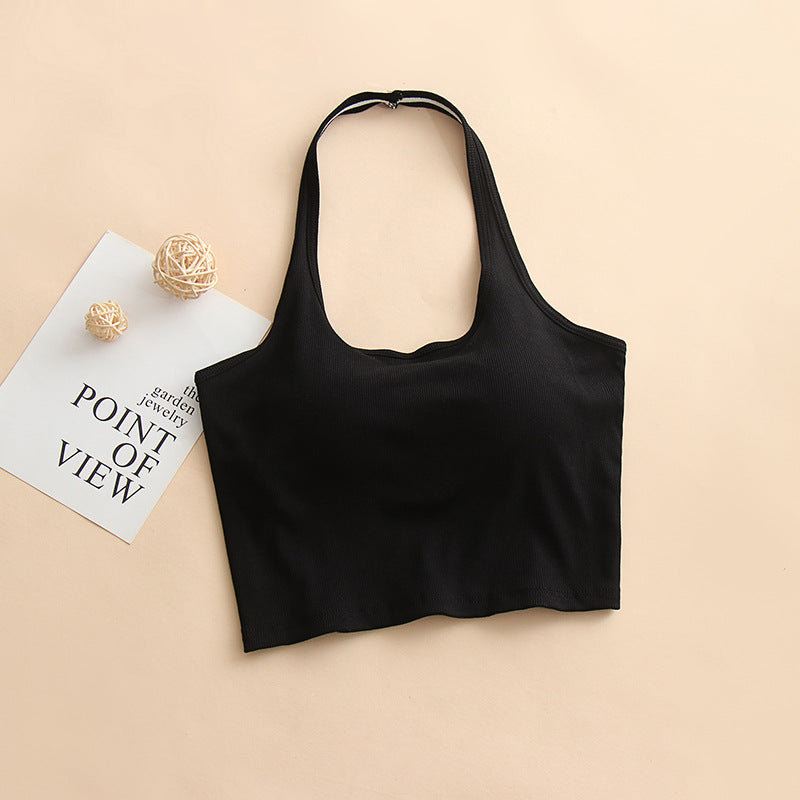 ホルターネックカップ付きタンクトップ