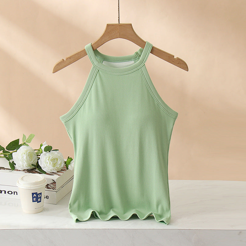 カップ付きリブタンクトップ