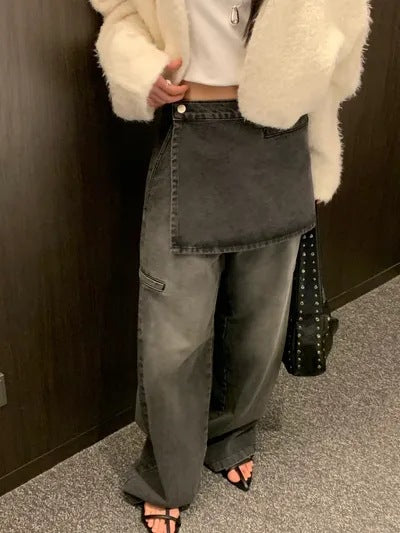 レイヤードルックデニムパンツ