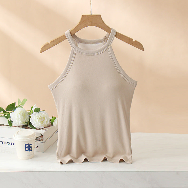 カップ付きリブタンクトップ