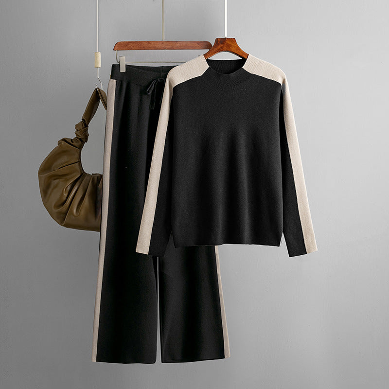 【即納】バイカラーラインリラックスセットアップ