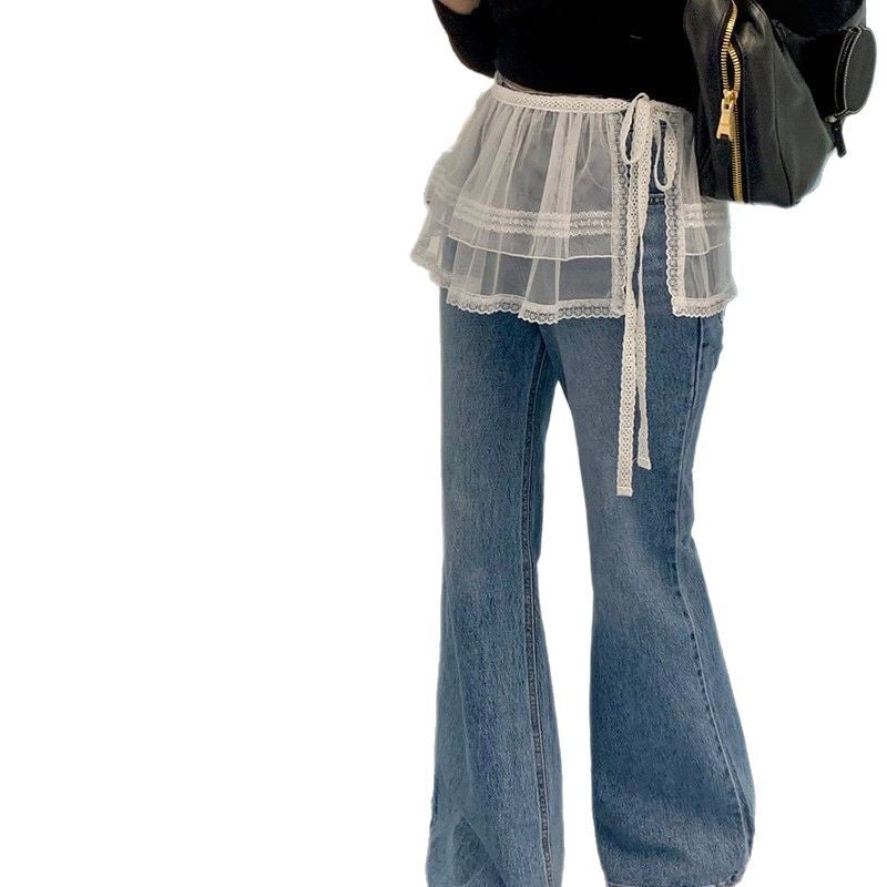 シアーレースティアードラップスカート