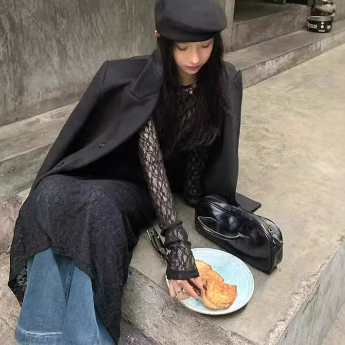 シアーレースレイヤードワンピース