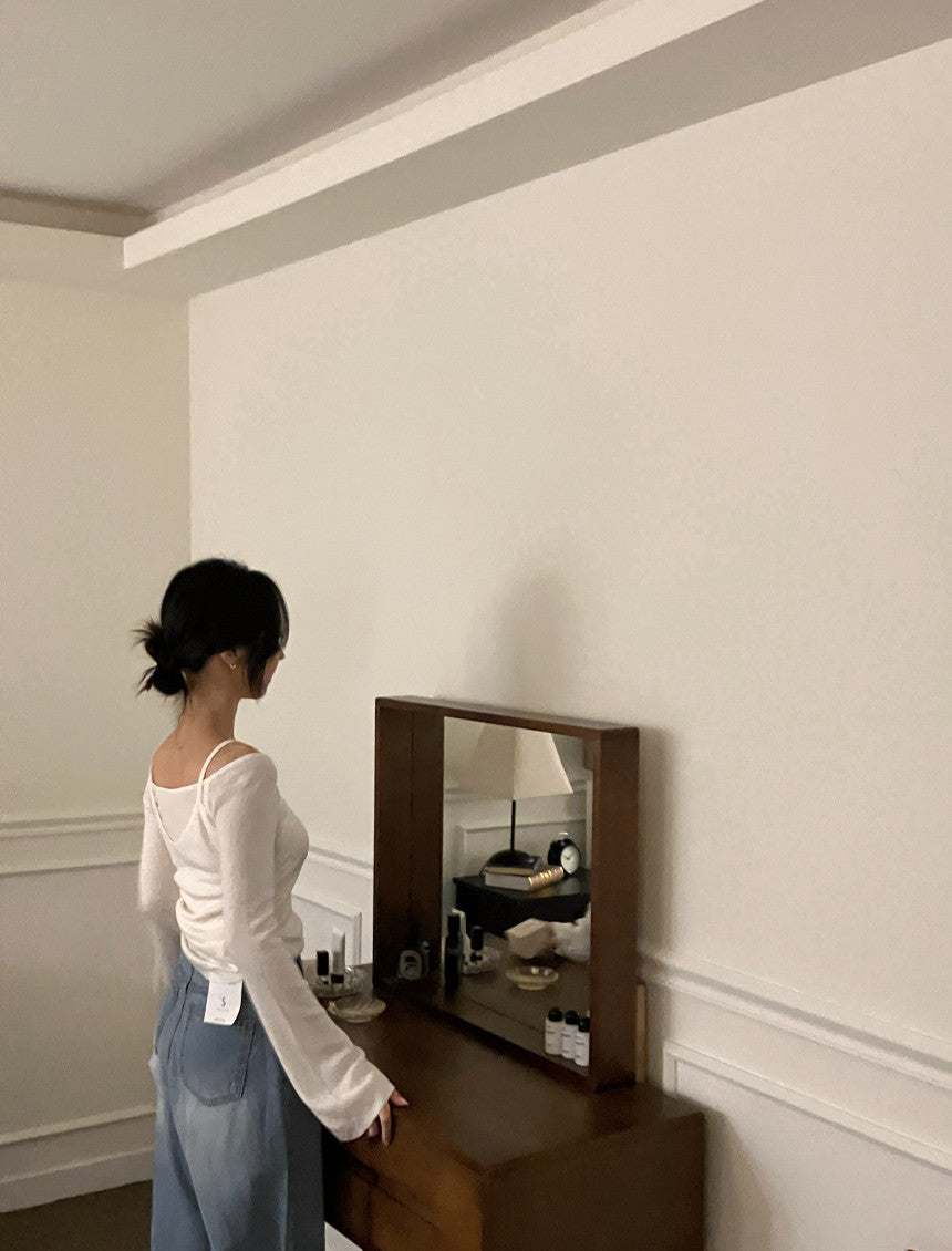 【即納】レイヤードオフショルダートップス