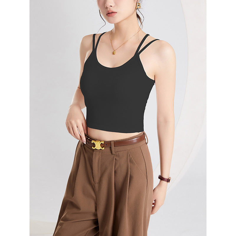 バッククロスカップ付きキャミ