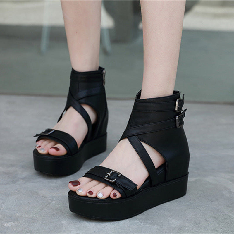 アンクルベルト厚底サンダル