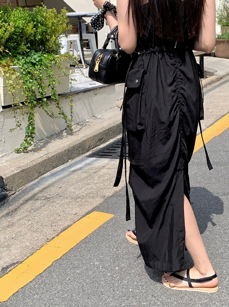 サイドギャザーキャミワンピース