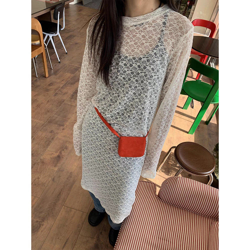 シアーレースレイヤードワンピース