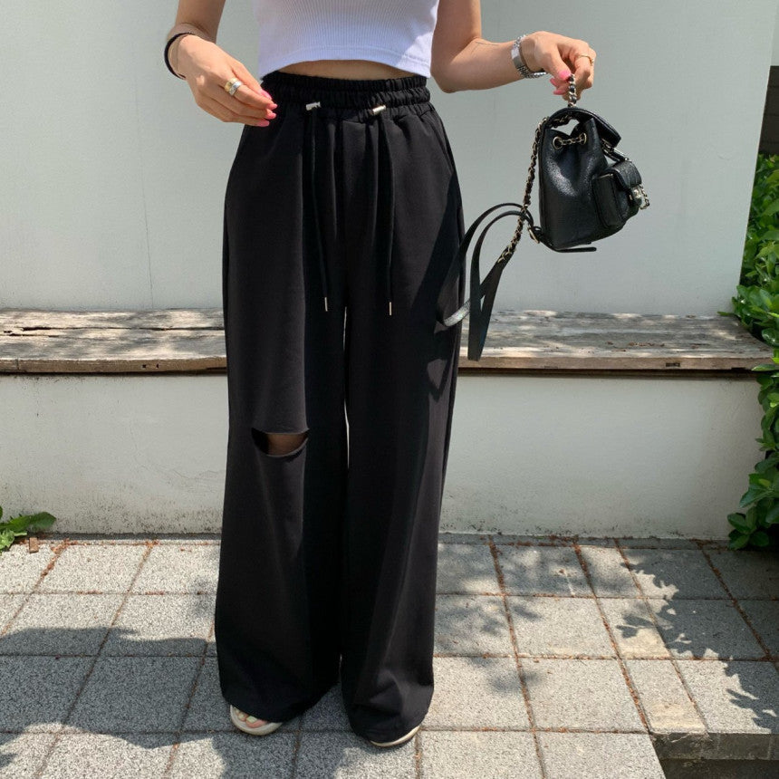 【即納】スリットカットスウェットパンツ