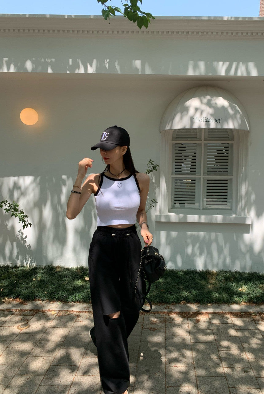 【即納】スリットカットスウェットパンツ