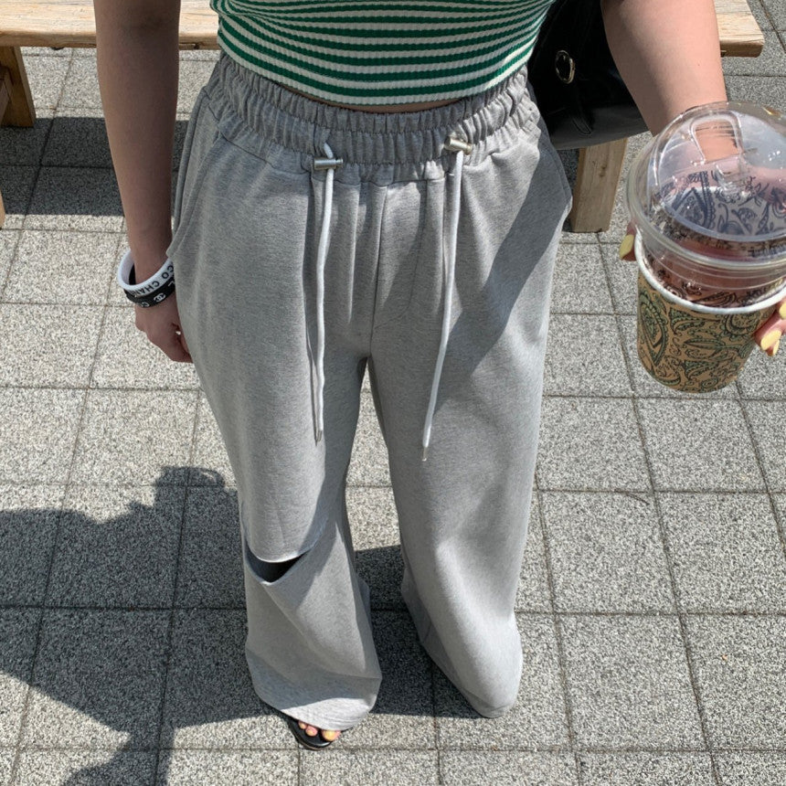 【即納】スリットカットスウェットパンツ