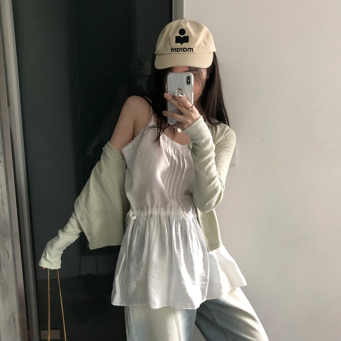 ドロストギャザーキャミトップ