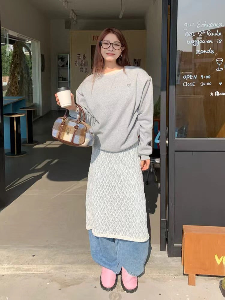 シアーレースレイヤードワンピース