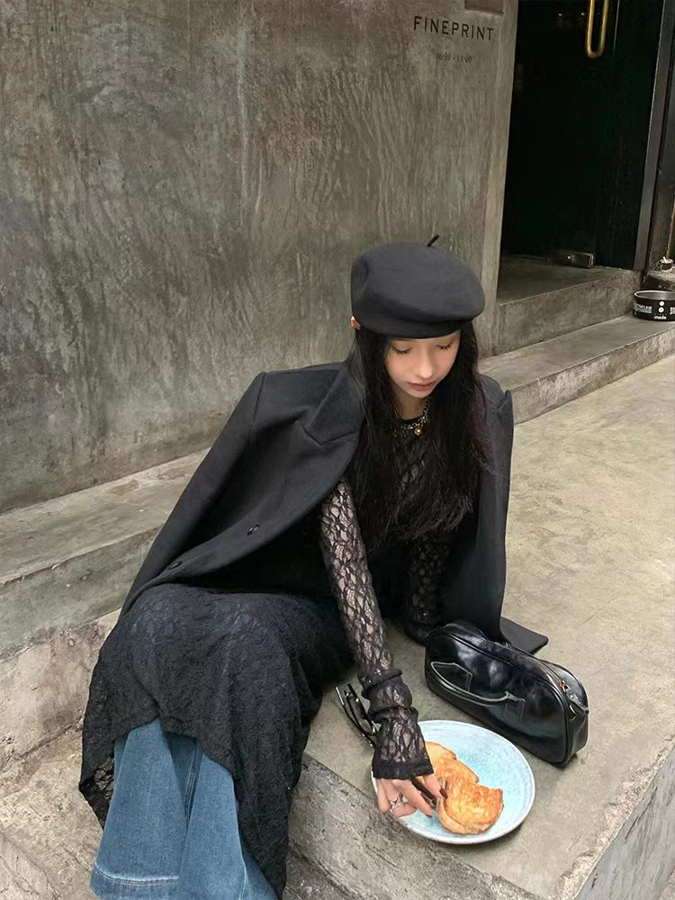 シアーレースレイヤードワンピース