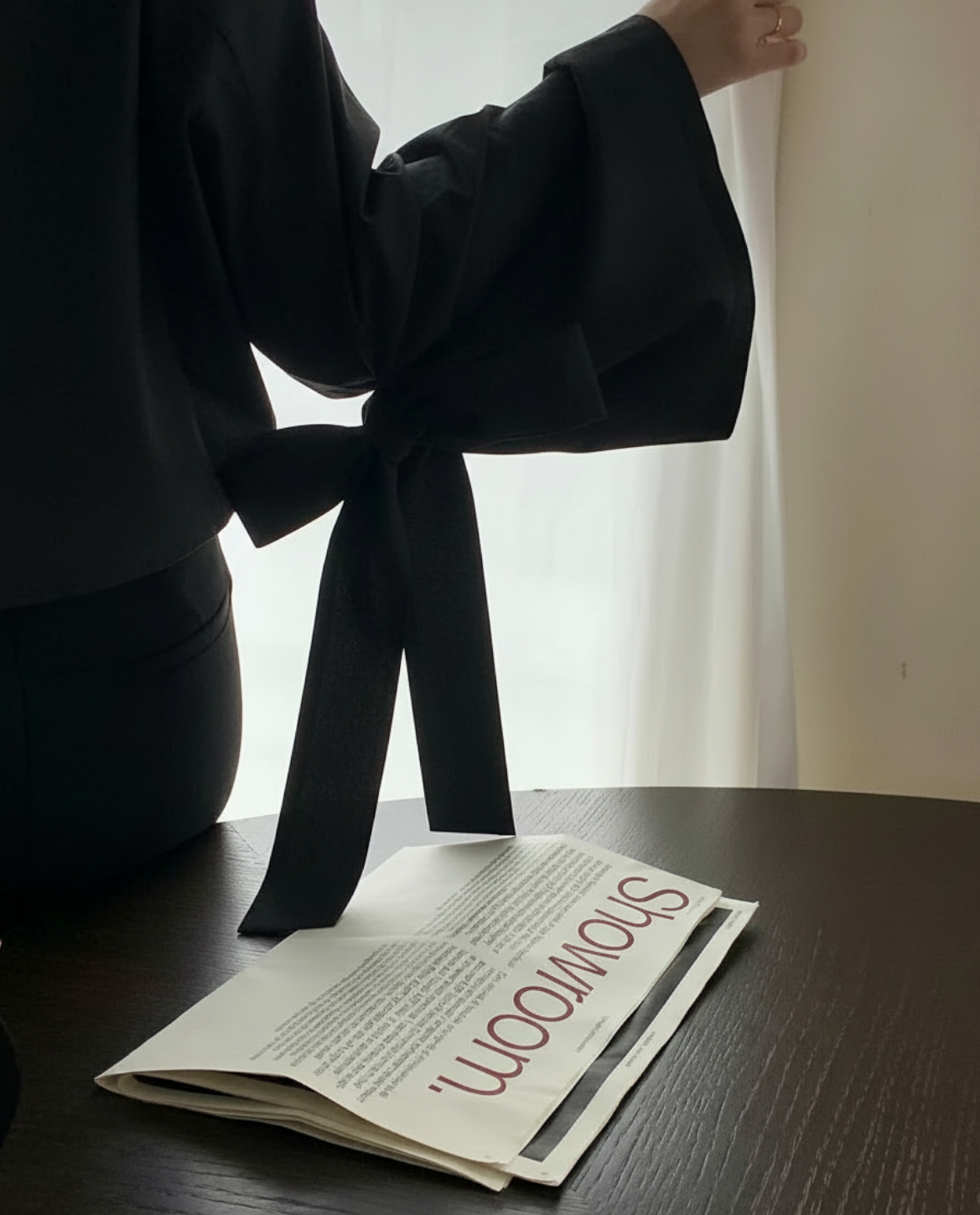 【即納】スリーブリボン ブロードブラウス