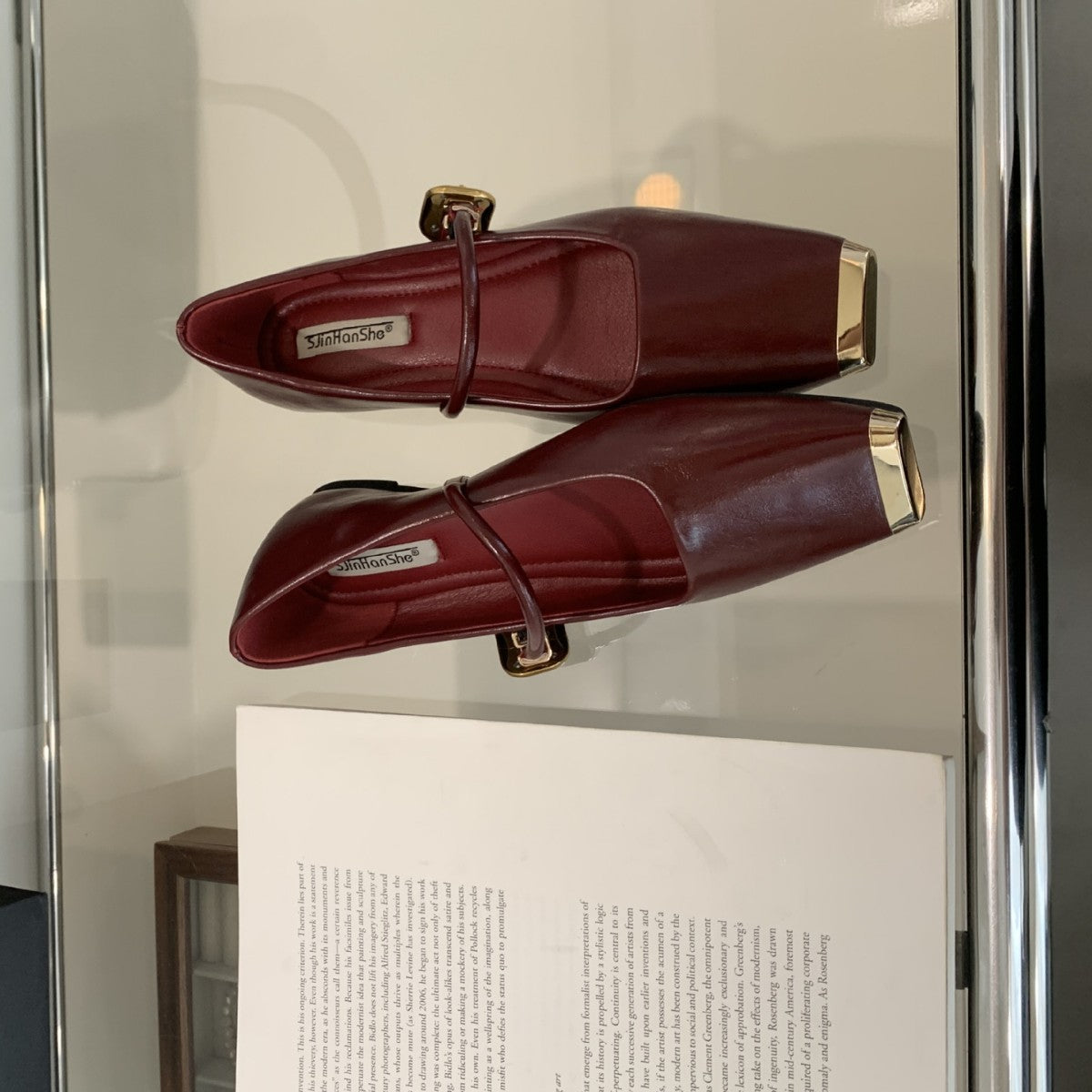 メタルトゥスクエアフラットシューズ