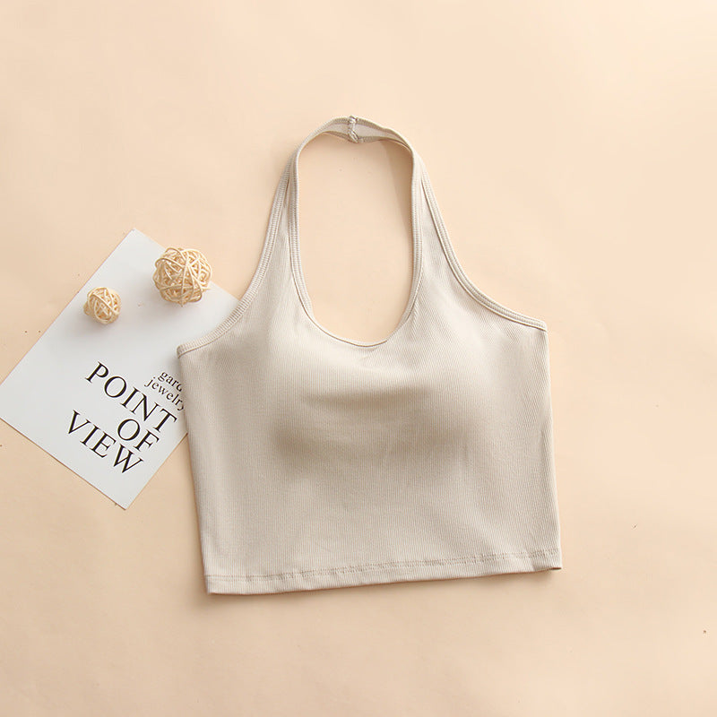 ホルターネックカップ付きタンクトップ