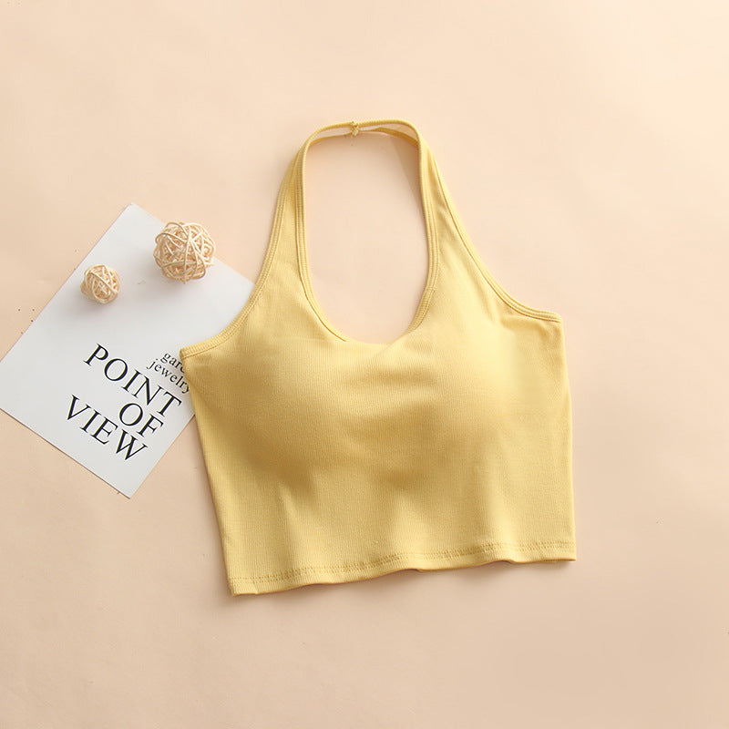 ホルターネックカップ付きタンクトップ