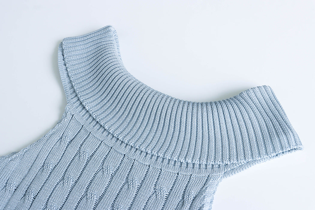 ケーブル編みオフショルトップス