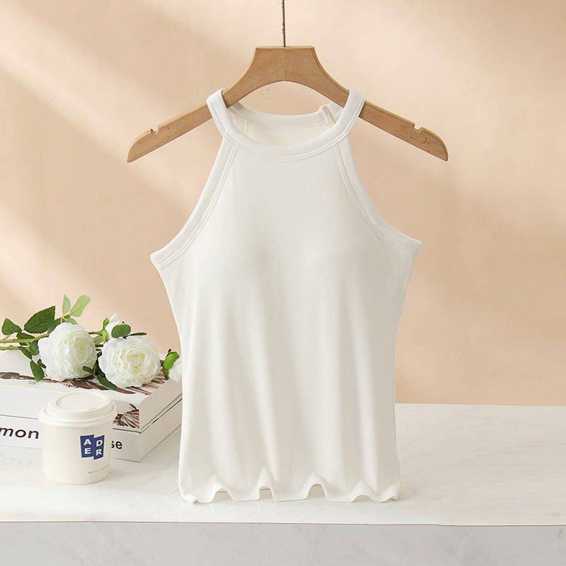 カップ付きリブタンクトップ