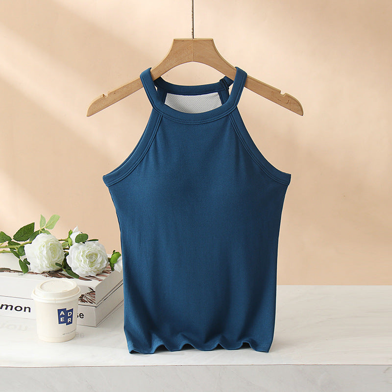 カップ付きリブタンクトップ