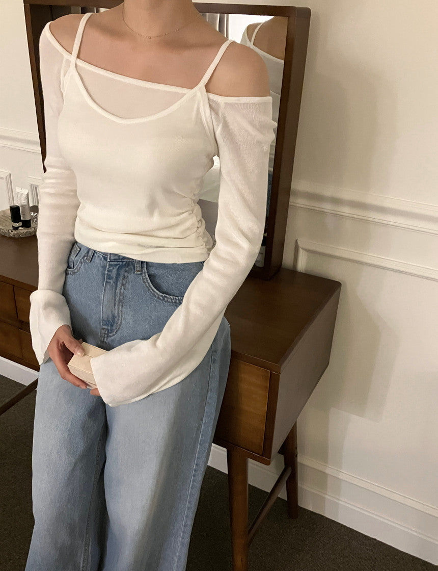 Set fair対象 | 27日(金)0:00~【即納】レイヤードオフショルダートップス