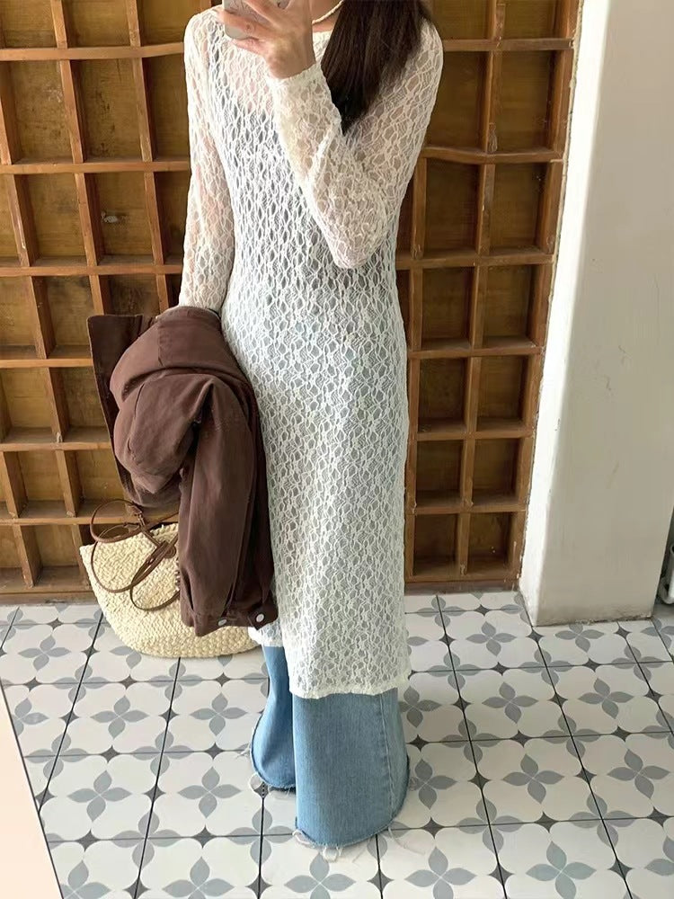 シアーレースレイヤードワンピース