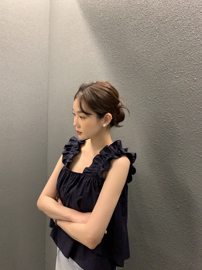 新作【即納 6/12(金)12:00~販売START】フリルショルダーティアードブラウス