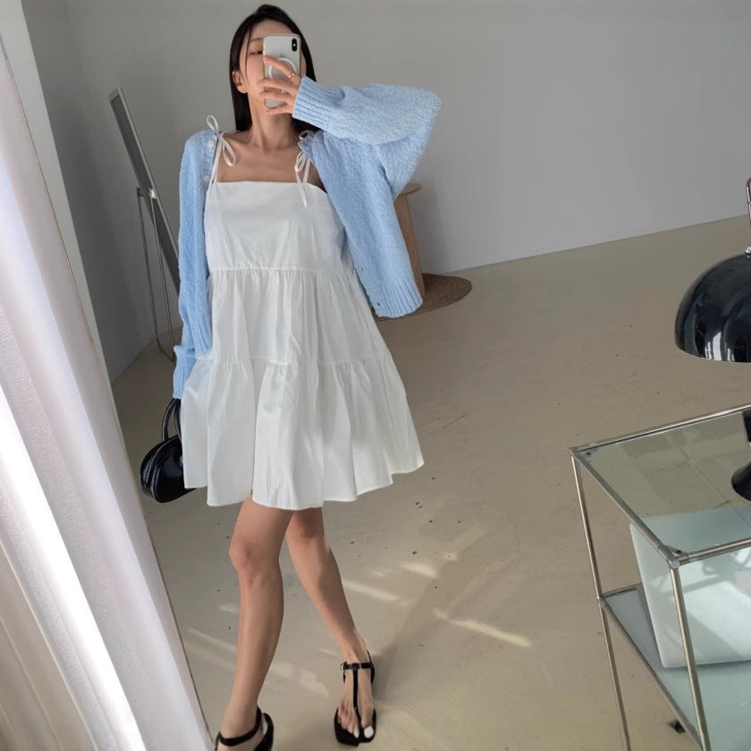 リボンショルダーティアードチュニック