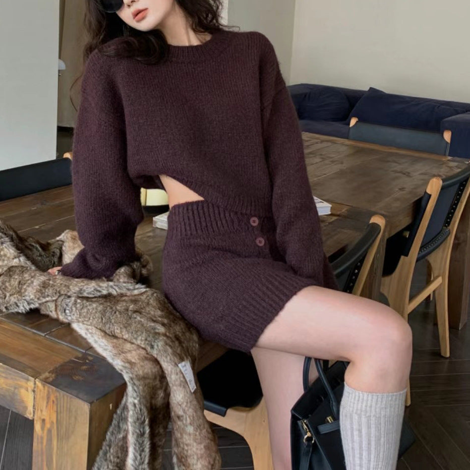 〈40%OFF〉【即納】クロップドニットセットアップ