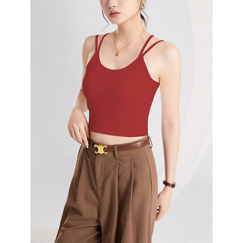 バッククロスカップ付きキャミ