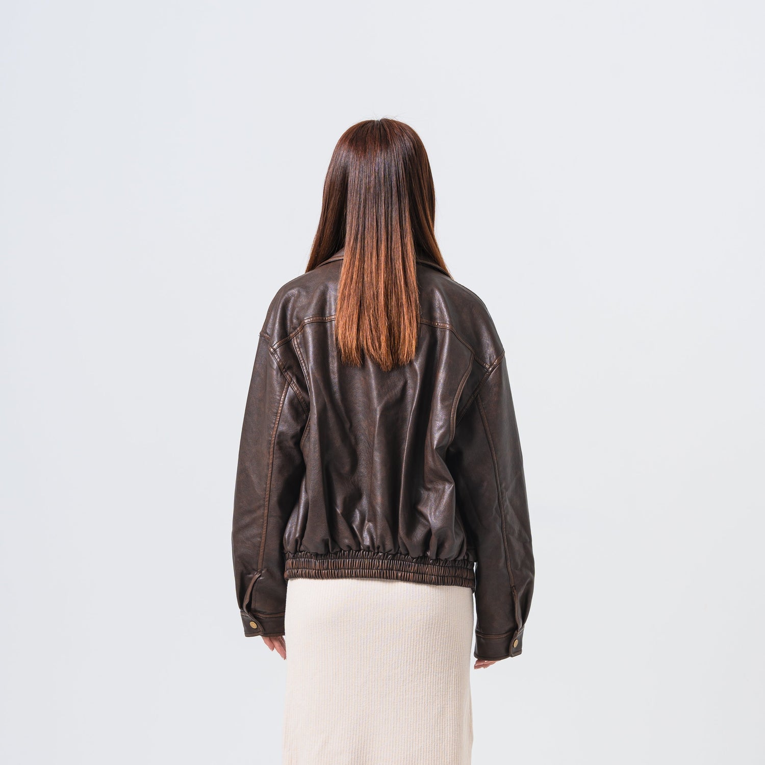 オーバーサイズフェイクレザージャケット