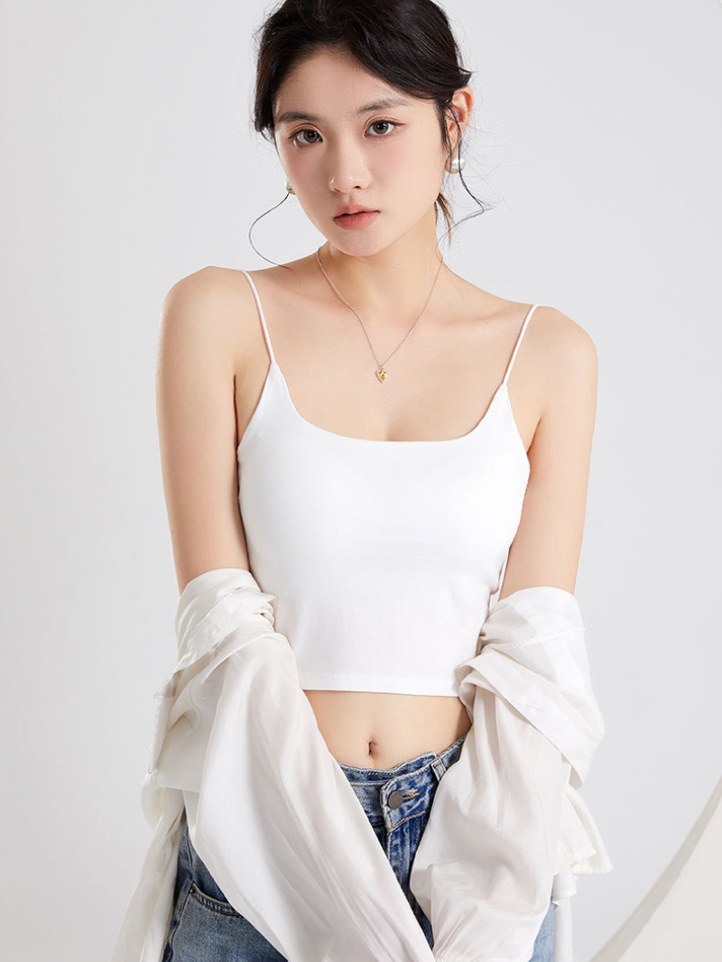 バックワイドオープンカップ付きキャミソール