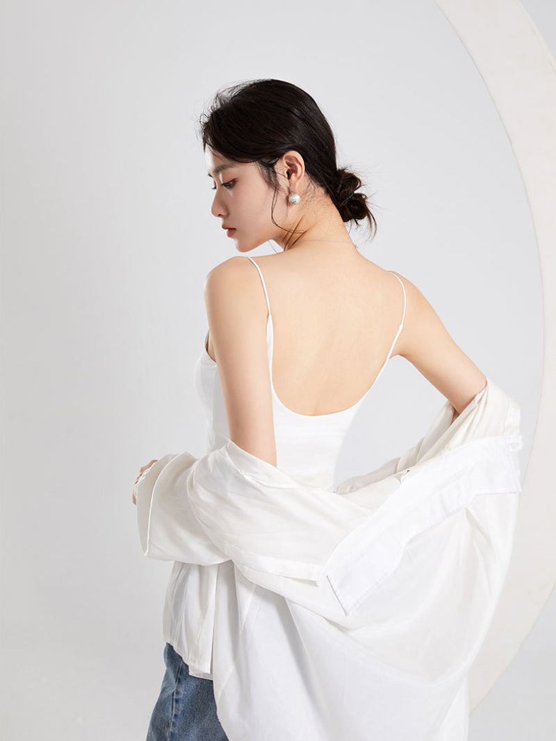 バックワイドオープンカップ付きキャミソール