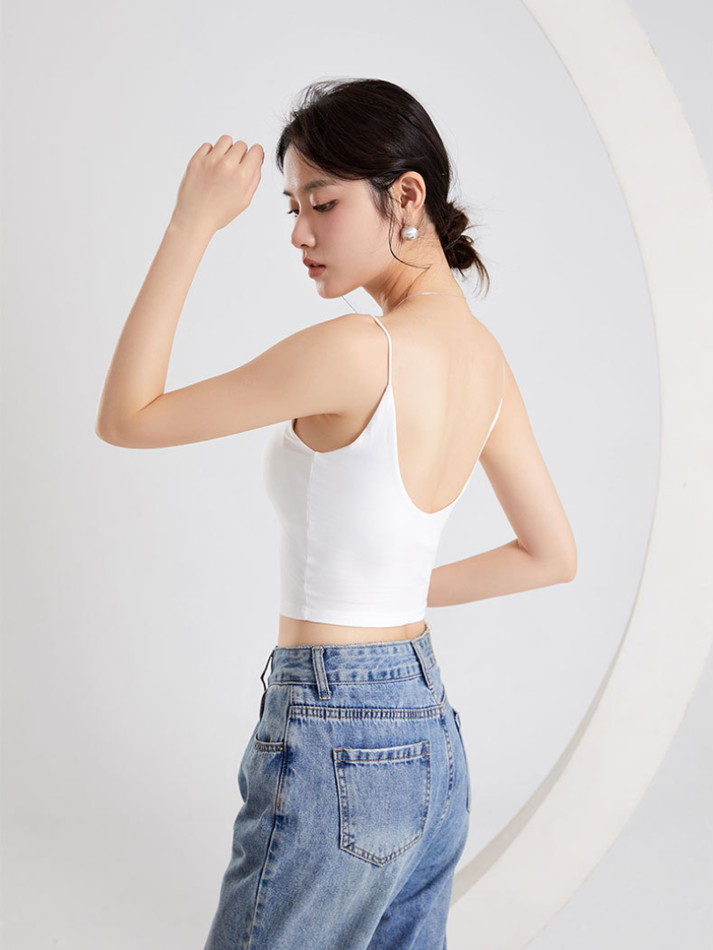 バックワイドオープンカップ付きキャミソール