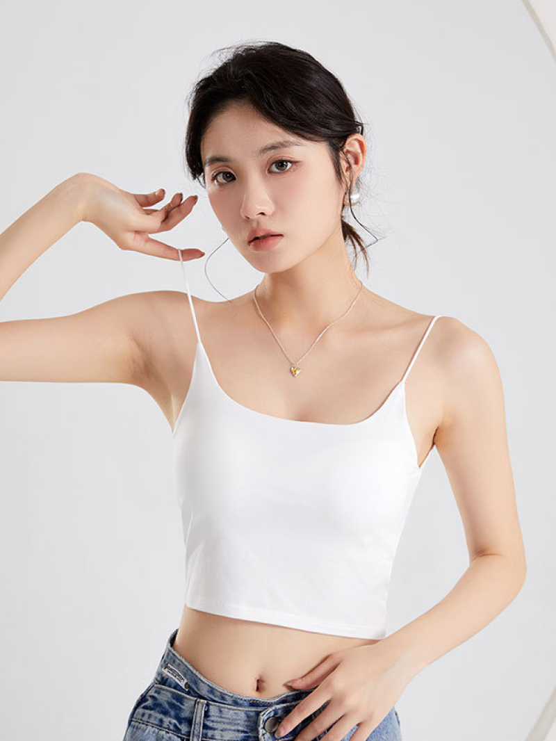 バックワイドオープンカップ付きキャミソール