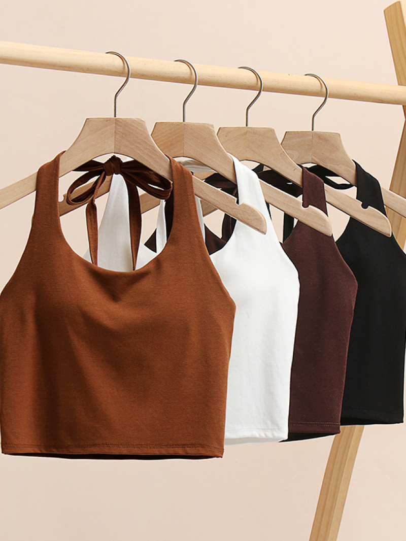 ホルターネックカップ付きトップ