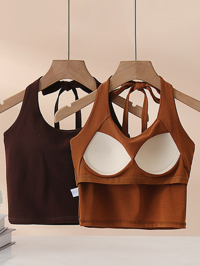 ホルターネックカップ付きトップ