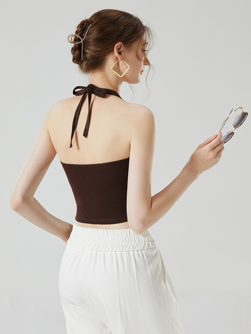 ホルターネックカップ付きトップ