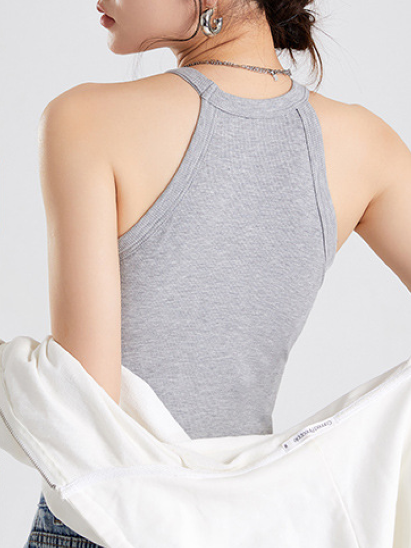 カップ付きリブタンクトップ