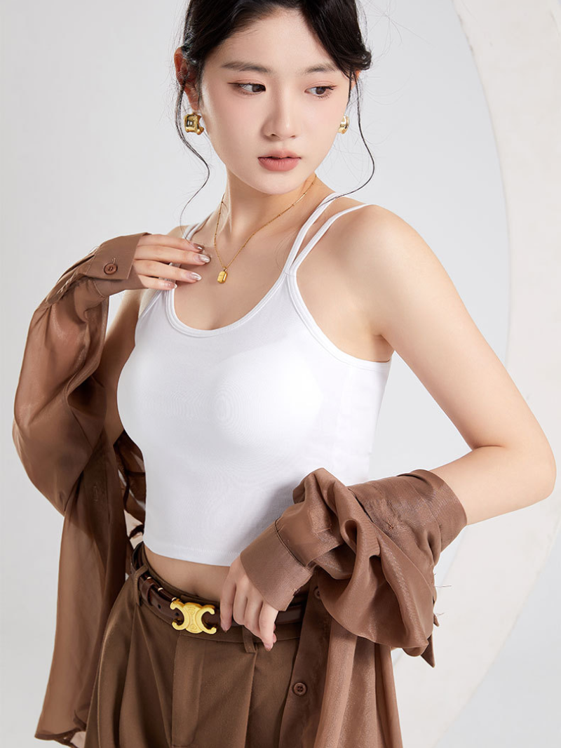 バッククロスカップ付きキャミ